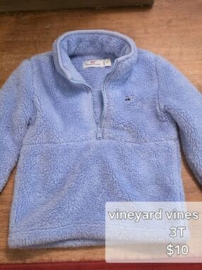Vineyard Vines Toddler Light Blue Sherpa Half-Zip Pullover